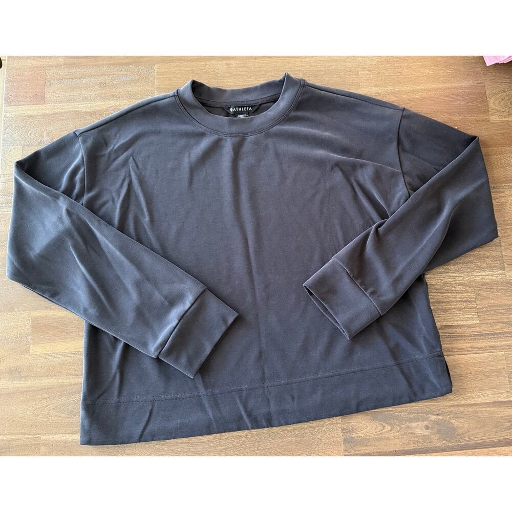 Athleta Coaster Recover Sweatshirt Size M Black